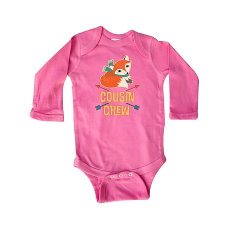 

Inktastic Cousin Crew Outfit Fox Gift Baby Boy or Baby Girl Long Sleeve Bodysuit