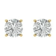 thumbnail image 3 of 14K Solid Gold Screw Back Stud Earrings for Women | 1.5 cttw Round Cut Simulated Diamond | Yellow Gold, 3 of 5