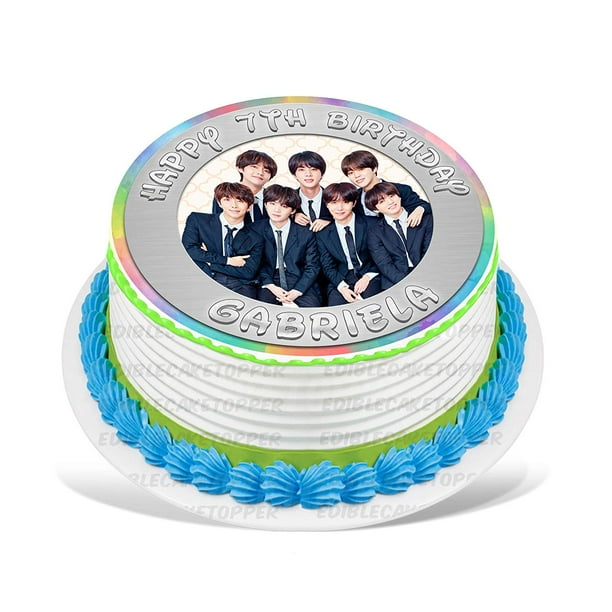Bangtan Boys Bts Edible Cake Image Topper Personalized Picture 8 Inches Round Walmart Com