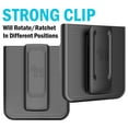 thumbnail image 2 of Case with Clip for Galaxy Z Flip 4 5G, Nakedcellphone [Grid Texture] Slim Hard Shell Cover and [Rotating/Ratchet] Belt Hip Holster Holder Combo for Samsung Z Flip4 Phone (SM-F721U, 2022) - Black, 2 of 10