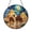 Acrylic 3.5 Inch, variant on Round Desert Camel Pyramid Glass Suncatcher Window Decor, Ancient Scenic Ornament Gift for Interior Style