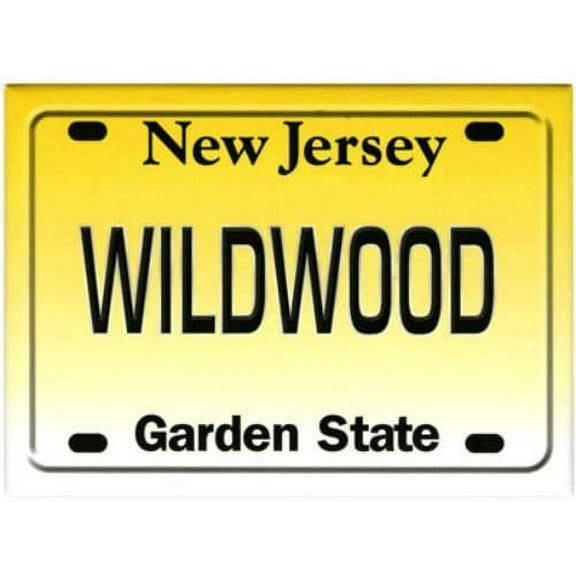 Wildwood New Jersey License Plate Fridge Collector's Souvenir Magnet 2.5 inches X 3.5 inches