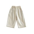 thumbnail image 4 of Ticikt Kids Corduroy Pants, Elastic Waist Solid Color Loose Wide‑Leg Trousers, Casual Straight Bottoms for Boys Girls,Beige, 4 of 7