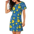 thumbnail image 2 of Balery Rubber Duck Camisón de manga corta con cuello redondo para mujer, cómodo y elegante., 2 of 6