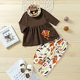 thumbnail image 2 of EnJoCho Kids Party Clothes Thanksgiving Kids Baby Girls Clothes Turkey T Shirt Top Pants Headband Outfit Set 3Pcs Kids Winter Fall Trendy Clothing Set Party Wear, 2 of 9