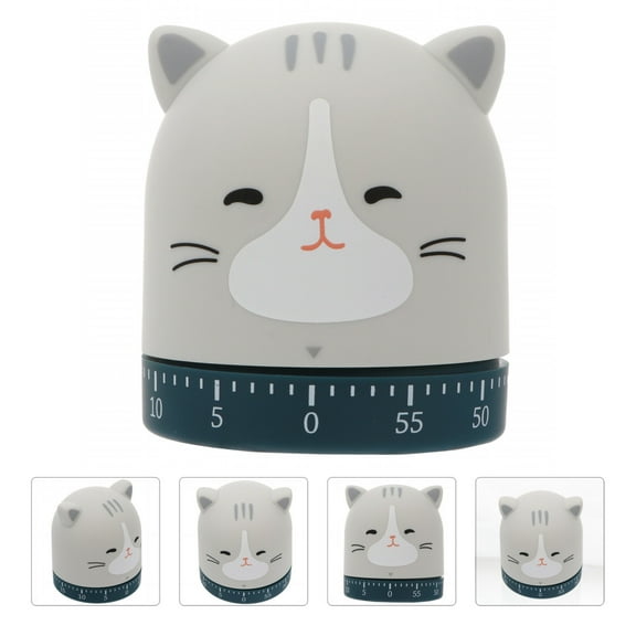 LOLIPPYY Grey Mechanical Kitchen Timer with Loud Alarm, 60-Minute Cooking and Baking Timer for Home, Classroom, and Kitchen Use