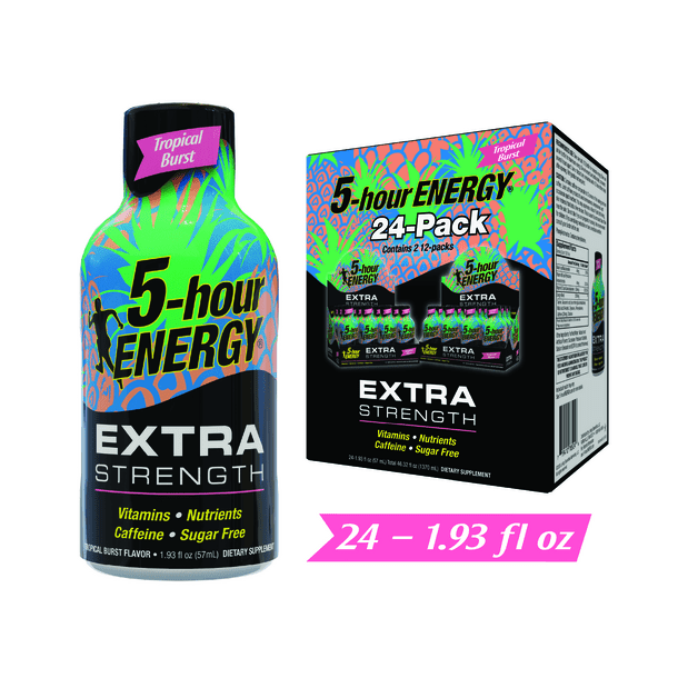 5hour ENERGY® Shot, Extra Strength Tropical Burst, 1.93 oz, 24 Count