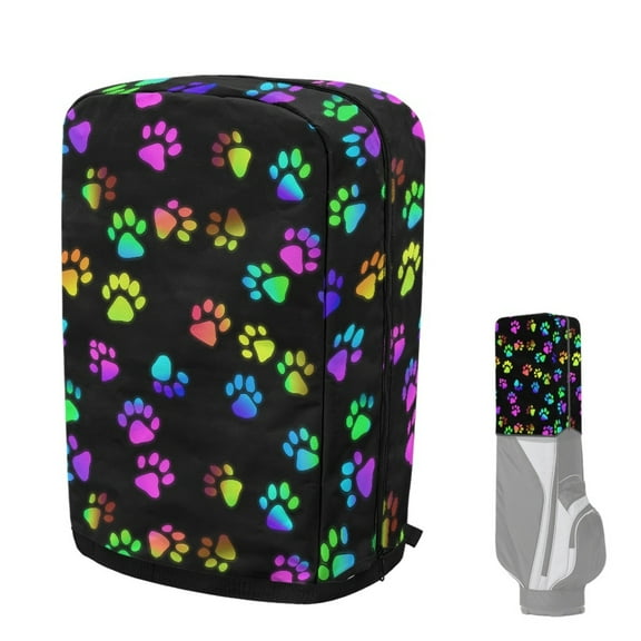Yuyamidu Colorful Dog Paw Golf Bag Cover Cute Golf Bag Umbrella for Clubs with Snap Button Dust and Sun Protection Fit Most Club Bags
