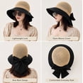 thumbnail image 4 of Women’s Wide Brim Straw Sun Hat, Floppy Beach Hat for Summer Travel, Vacation, Pool and Outdoor Wear, Black, TIKA, 4 of 7