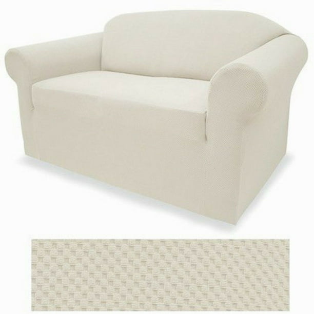 Stretch Form Fit 3 Pcs Slipcovers Set Couch Sofa Loveseat Chair Covers White Com Couch Sofa Loveseat Chair Covers, Sofa Loveseat And Chair Covers Set