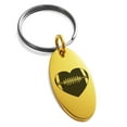 thumbnail image 1 of Stainless Steel Love Football Heart Engraved Small Oval Charm Keychain Keyring, 1 of 1