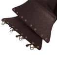 thumbnail image 6 of Women Thick Wide Waspie Waist Belt Faux Leather Lace-up Front Tied Elastic Stretch Corset Cincher Vintage Renaissance Punk Belt for Dresses Daily Party Outfits Brown A, 6 of 7