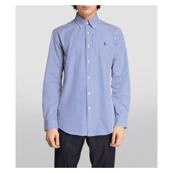 Polo Ralph Lauren Men's Slim Fit Striped Stretch Core Replen Shirt, Blue, S