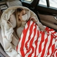 thumbnail image 5 of Throw Blanket Red White Vertical Stripe Pattern Soft Cozy Fleece Flannel Blanket Home Decor for Couch Sofa Bed 80"x60", 5 of 7