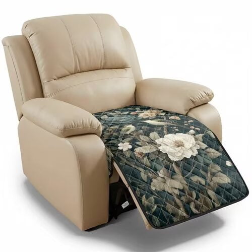 TSOVTHRID Peony Flower Robin Bird Print Recliner Cover, Non Slip Recliner Chair Covers Dustproof Sofa Slipcover for Reclining Chair Washable Comfy Recliner Couch Slipcovers for Home