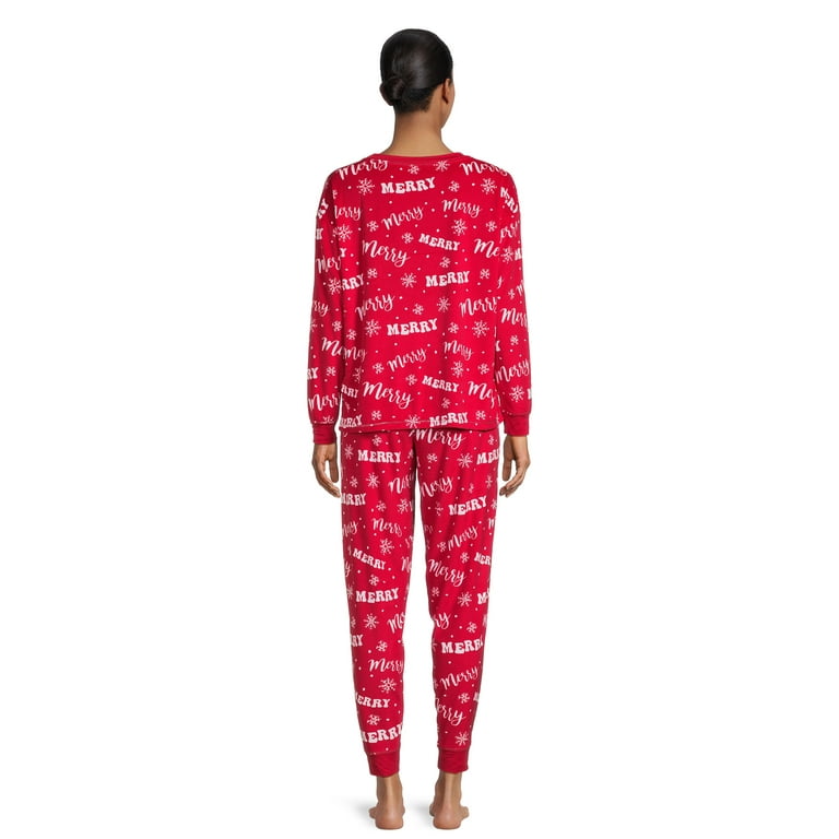 Holiday Time Women s Merry Christmas Pajama Set 2 Piece Sizes S 3X Walmart