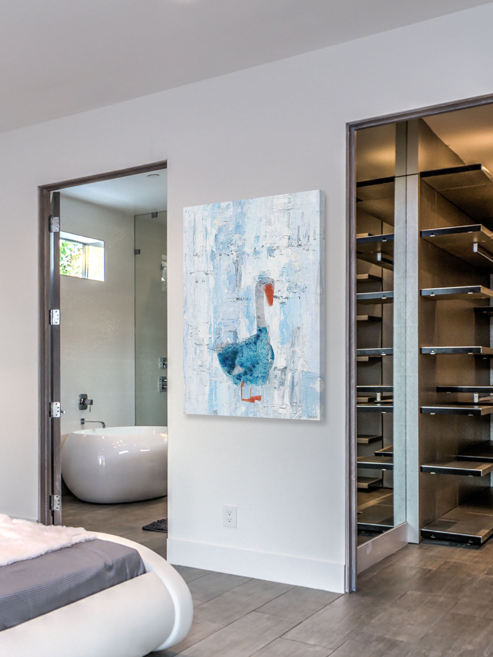 "Dapper Duck" Painting Print on Wrapped Canvas