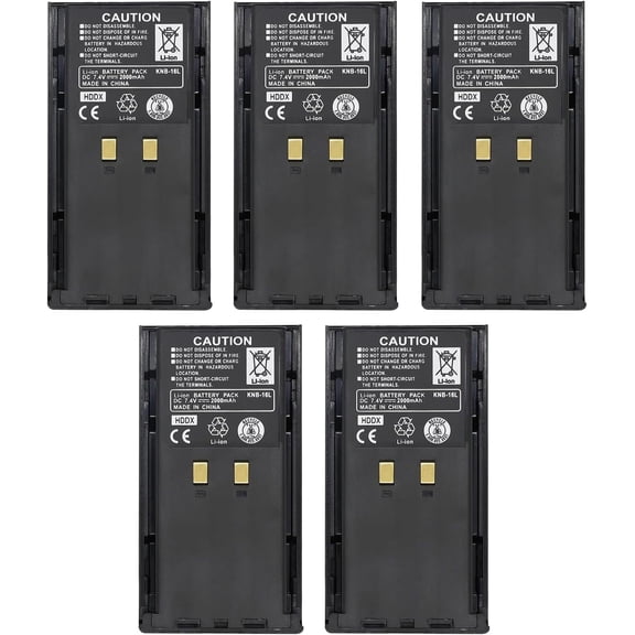 (5PCS) KNB-16 Battery KNB-17 KNB-22 KNB-17A Battery [Upgraded] for KENWOOD TK-280 TK-380 TK-190 TK-290 TK-390 TK-480 TK-481 TK-5400 TK-4100 KNB-16A KNB-16L KNB-21 KNB-21N KNB-22N TK280 TK380 Battery