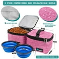 thumbnail image 5 of PetAmi Dog Travel Bag, Travel Pet Bag Organizer, Dog Food Travel Bag with Food Container and Bowls, Dog Travel Supplies Gift Accessories for Weekend Camping, Dog Cat Diaper Bag (Pink, Medium), 5 of 7