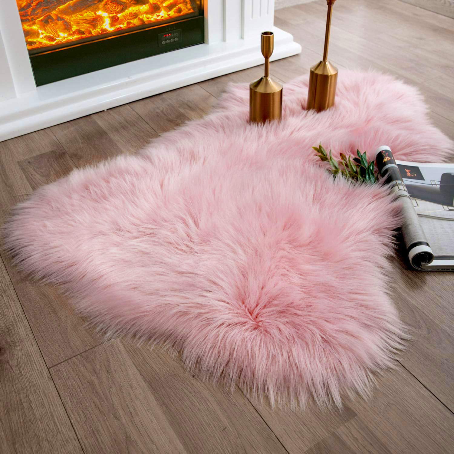 Ashler Ultra Soft Fluffy Area Rug Faux Fur Sheepskin Carpet Chair Couch Cover 2 