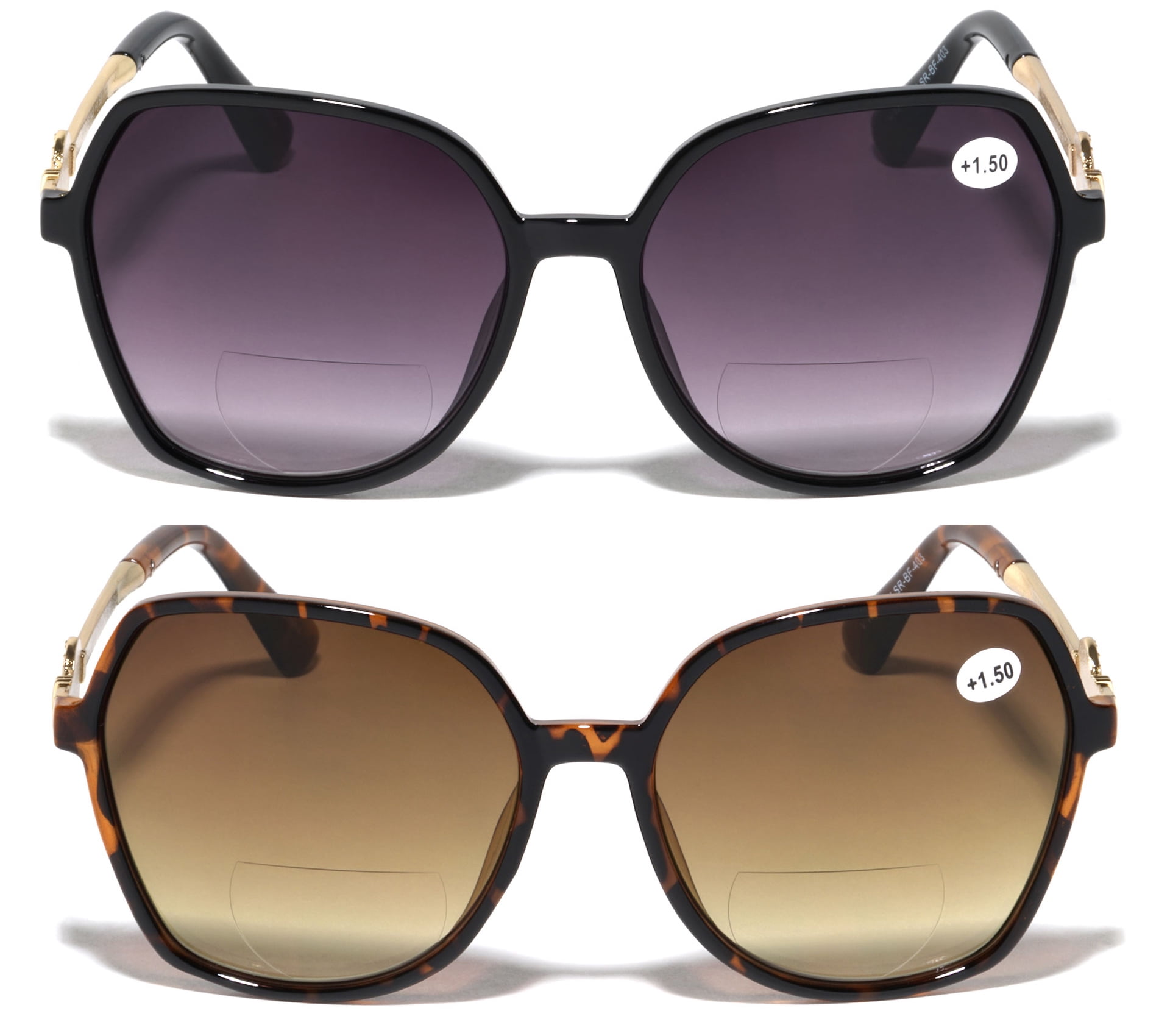Polarized Bi-Focal Reading Sunglasses Butterfly Frame Lightweight V.W.E. Oversized Butterfly Bifocal Reading Sunglasses, 2  main image 3