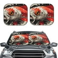 thumbnail image 2 of Hirioo Abstract Red Koi Fish Art for 2PCS Windshield Sun Shade Foldable | Front Windshield Shade for Sun, Heat and UV Rays-Large, 2 of 6