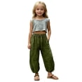 thumbnail image 5 of Fjofpr girls pants boys clothes Pants Casual Smocked High Waist Pant Loose Wide Leg Long Trousers 4-14 Years, 5 of 5