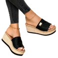 thumbnail image 2 of Xinyolin Casual Women Summer Wedge Peep Toe High Heel Platform Mules Anti Skid Sandals, 2 of 8
