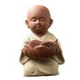 thumbnail image 3 of Portavelas de cerámica BLESIY con estatua de pequeño monje adorable Estilo B, 3 of 8