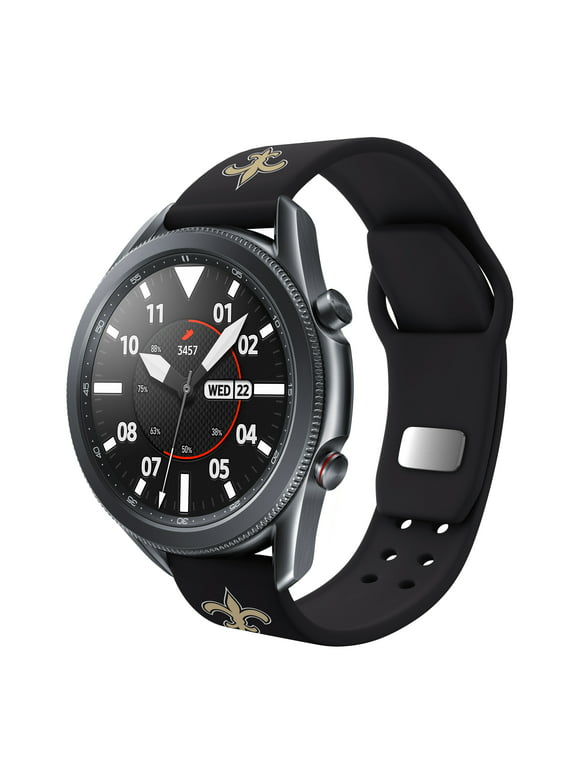 Black New Orleans Saints 22mm Samsung Compatible Watch Band