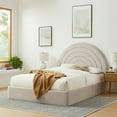 thumbnail image 2 of Platform Bed Frame, King, Gray, Velvet, Hotel Bedroom, Modern Contemporary, HB38112, 2 of 9