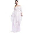 thumbnail image 4 of Hvyesh Victorian Dress, Renaissance Costume Women Off Shoulder Long Bell Sleeve High Low Dress Medieval Dresses Peasant Gothic Fairy Witch Dress, 4 of 5