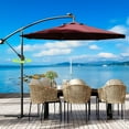 thumbnail image 1 of YUSAZENS 10FT Offset Patio Umbrella with Cross Base, Fade Resistant Canopy, 360° Rotation & Infinite Tilt for Deck Pool Garden, Wine Red, 1 of 7