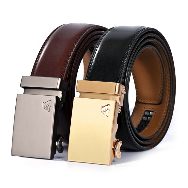 Men's Belt Genuine Leather Ratchet Belts for Men Automatic Buckle Automatic Buckle Gift Box