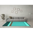 thumbnail image 3 of Ahgly Company Indoor Rectangle Abstract Turquoise Blue Contemporary Area Rugs, 5' x 8', 3 of 4