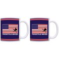 thumbnail image 1 of ThisWear American Pride Freestyle Skiing United States Flag 11 ounce 2 Pack Coffee Mugs Blue, 1 of 4