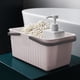 thumbnail image 5 of Cesta portátil de plástico para artículos de aseo con orificios de desagüe • Organizador blanco para almacenamiento en el baño • Soporte para baño de 11,22x7,08x5,31 pulgadas, 5 of 7