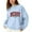 Light Blue, variant on Fiaer Merry Christmas Sweaters for Women Thermal Trendy Oversized Warm Knitted Pullover Lined Crew Neck Long Sleeve Warm Xmas Tops White XL