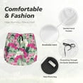 thumbnail image 4 of Pofeuu Orchids Flowers Print Women's Athletic Shorts Running Workout Shorts Tummy Control Quick Dry Gym Shorts with Pockets Double layer sports shorts-Large, 4 of 7
