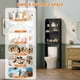 thumbnail image 4 of QinaQin Gabinete para baño sobre inodoro, de instalación libre, con repisas ajustables y puertas de vidrio templado, mueble MDF resistente al agua en color negro, 4 of 7