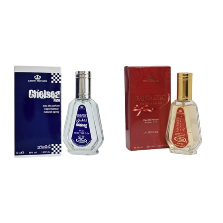 Chelsea Man & Fantastic by Al-Rehab Eau De Natural Perfume Spray Bundle | 2 x 50ml (1.65 fl. oz) | Long-Lasting Fresh & Exotic Fragrances