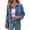 Blue, variant on Women Casual Cropped Corduroy Shackets Button Down Jackets Tops Fall Trendy Long Sleeve Shirts Pink S
