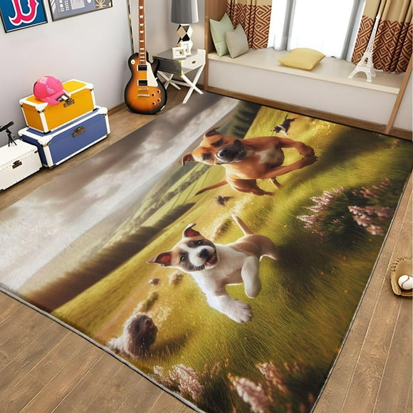 Rug for Living Room 6x9 Pit Bull Washable Area Rugs Non Slip Floor Rugs for Indoor Floor Office Rug Room Rug Entrance Decor
