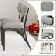 thumbnail image 5 of Set of 4 moderno forrado kitchen dining room sillas con arched metal legs, gris para kitchen y sala de estar, 5 of 7
