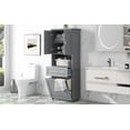 thumbnail image 5 of Tall Bathroom Cabinet with Laundry Basket, Large Storage Space Tilt-Out Laundry Hamper and Upper Storage Cabinet, Grey, 5 of 67