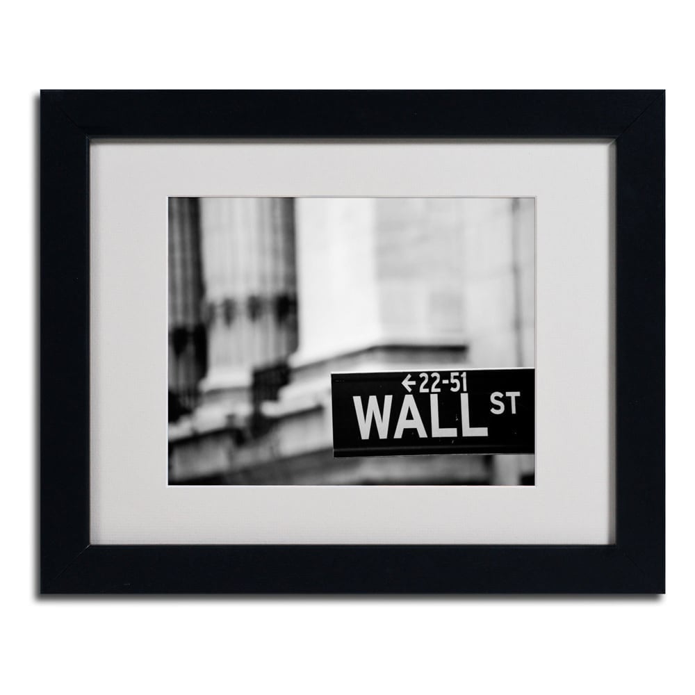 Trademark Fine Art "Wall St." by Yale Gurney, Black Frame