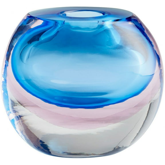 Cyan lighting - Vase - Oxblend - Vase - 5.5 Inches Wide by 5 Inches High - Cyan