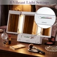 thumbnail image 5 of Jerdon Tri-Fold Makeup Mirror with Variable Light Settings, 5X- 1X Magnification, White-Model JGL9W, 5 of 12