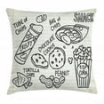 thumbnail image 1 of Cookie Throw Pillow Cushion Cover, Typography on Scratch Paper Crispy Chocolate Bag of Chips, Decorative Square Accent Pillow Case, 20" X 20", Dark Blue Grey Pale Blue and Beige, by Ambesonne, 1 of 2