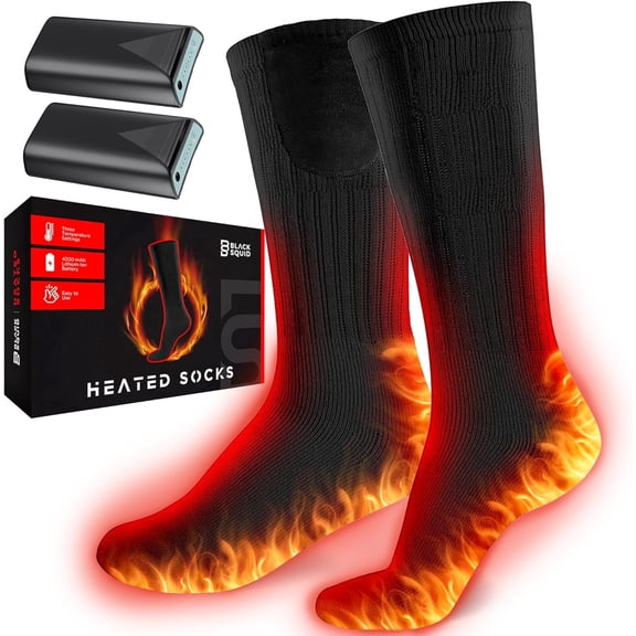 Rechargeable Heated Socks Men Women - Washable Battery Operated Foot Warmer for Ski Hunting: Fit Women 8-13.5 / Men 6.5-12 (Shoe Size)